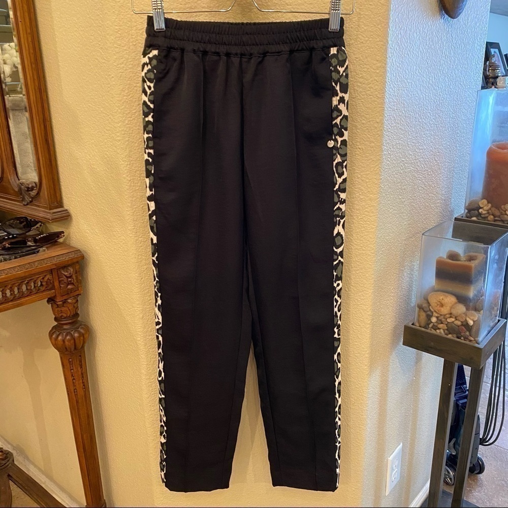 SCOTCH & SODA Women Hip Hop Voila Black Leopard Print Sides Pants Size XS